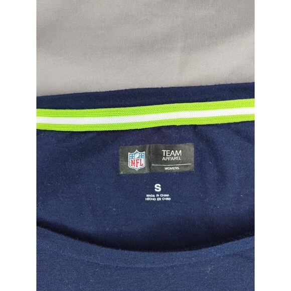 Women's Seattle Seahawks Cold Shoulder Shirt Blue Green Small - Picture 5 of 6